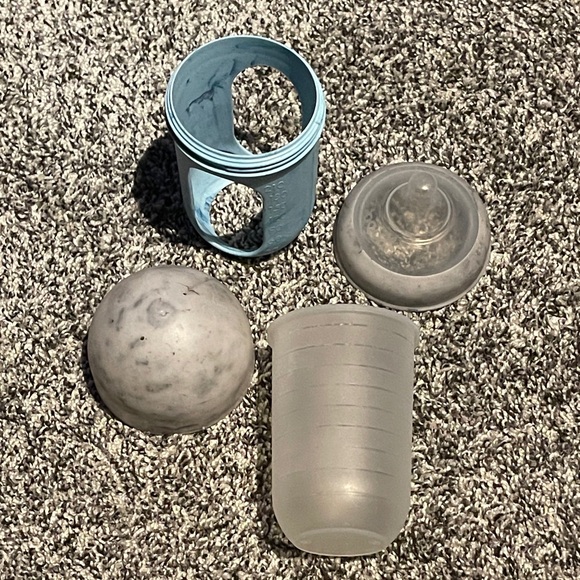 Boon Nursh Gray and Blue Baby Bottle with Cap - Picture 5 of 5
